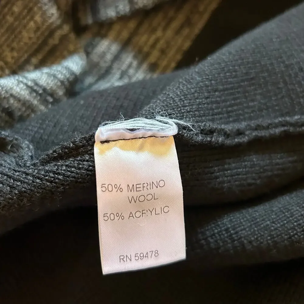 Cocogio Open Front Merino Wool Long Line Sweater Vest Cardigan Womens Large